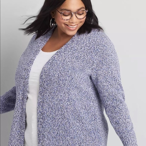 Lane Bryant open front marked over piece duster blue cardigan 10/12 - Picture 9 of 15